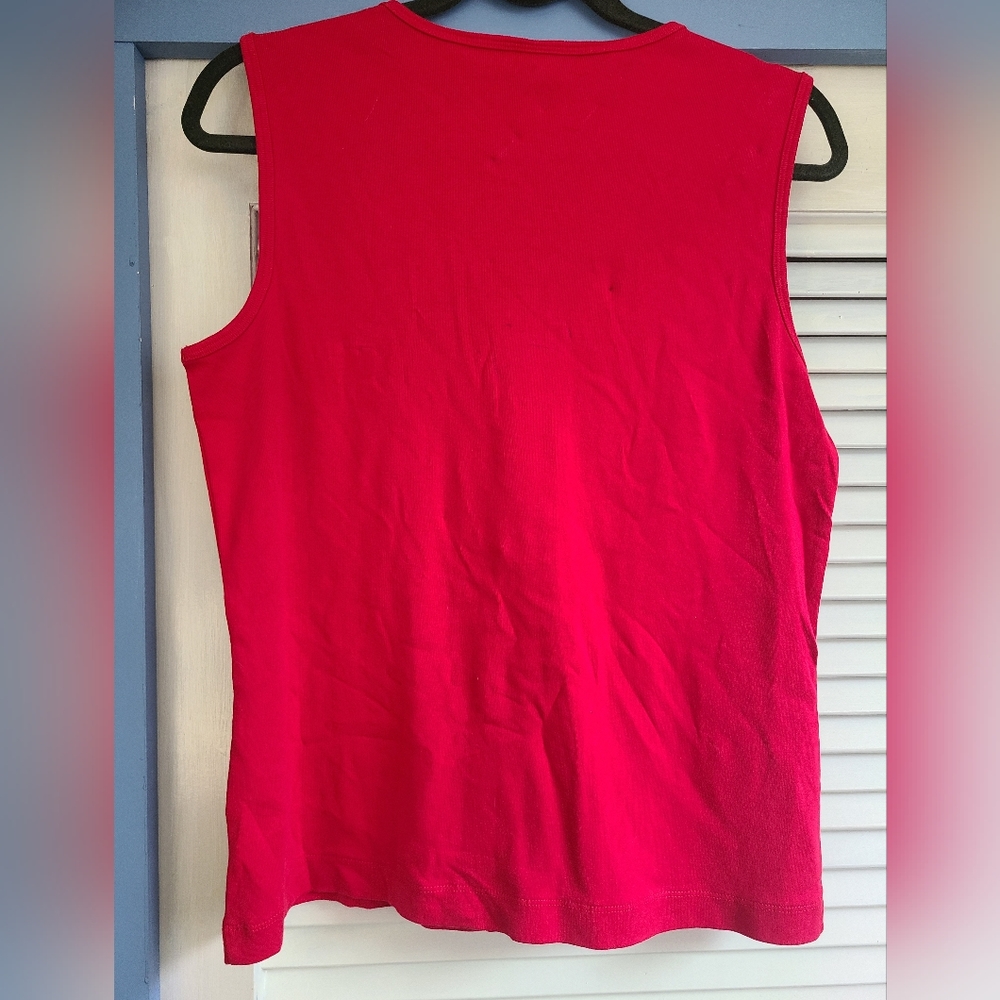 Lands End red sleeveless top | Size medium - Picture 3 of 4